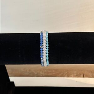 RL & CL Blue crystal Bracelet Set size 6.5